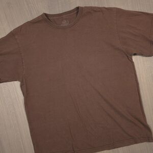 Fruit of the Loom Men's Large 100% Cotton Brown T-Shirt